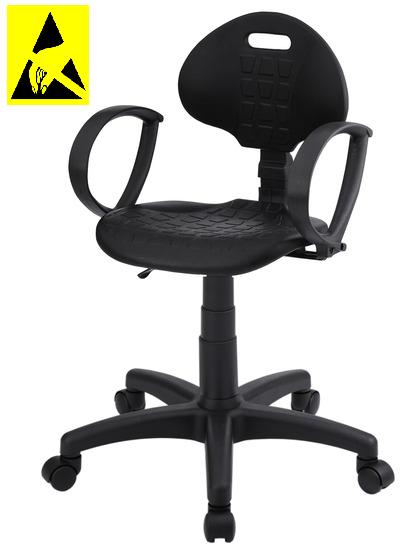Krzesło ESD, seria IV, poliuretanowe z podłokietnikami.
