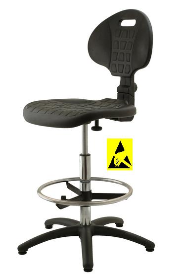 Krzesło ESD, seria IV z elementami chromowanymi, bez podłokietników, wysokie.