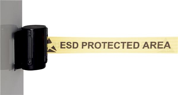 Taśma do oznakowania stref ESD ze zwijakiem 2,3m lub 4m.