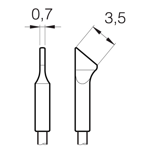 Grot lutowniczy, nożowy C105-111 do rączki lutowniczej NP105-A i NP205-A Nano-Tool.